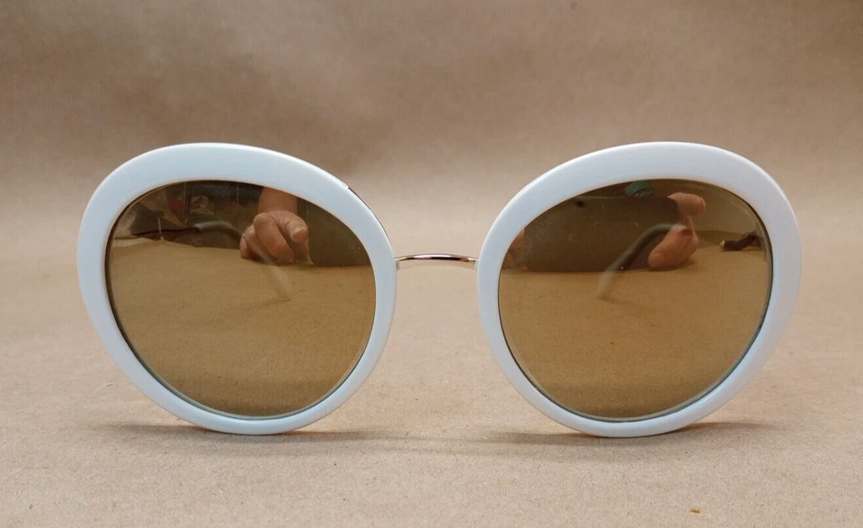 Gafas de sol redondas para mujer Diane Von Furstenberg DVF671S blancas y doradas 55▯22-140 Foto 4 de 4