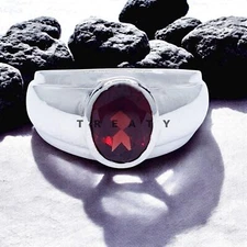 Garnet Oval Cut Gemstone With 925 Sterling Silver Ring For Men's #518