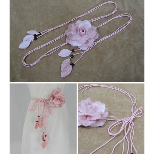 Robe corset femme grande dentelle nœud floral skinny longue chaîne à pompons ceinture - Photo 7/14