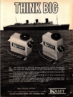 Kraft RC Servos KPS-15H Print Ad Ephemera Wall Art Decor Think Big KPS-16