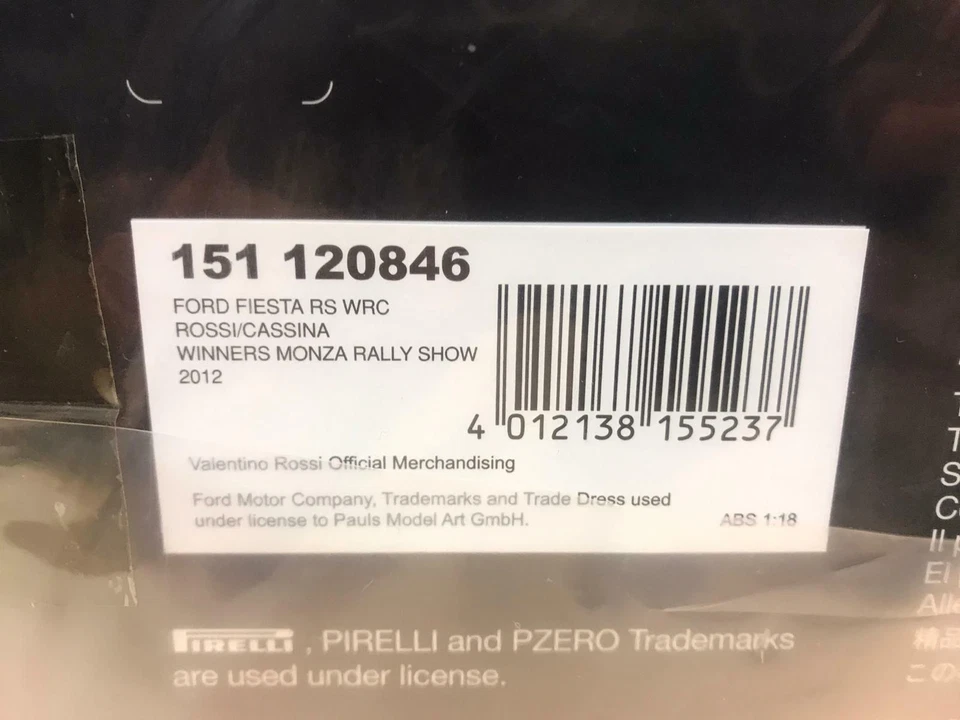 Minichamps Ford Fiesta RS WRC #46 V. Rossi Rally Monza 2012 1/18 151120846 - Immagine 3 di 3