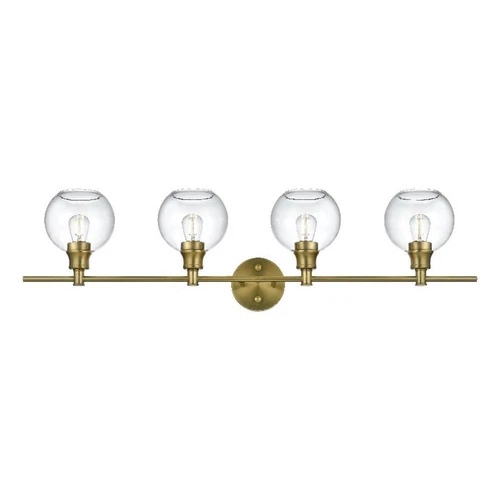 Living District Collier 4 Light Satin Gold And Clear Glass Wall Sconce - Picture 1 of 8