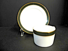 NORFOLK GREEN  Flat Cup & Saucer Set by COALPORT set of 3 sets ( 1 shown )