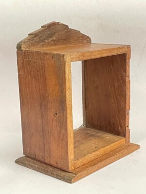 OLD VINTAGE RARE HANDMADE WOODEN & GLASS MULTIPURPOSE SMALL SHOW