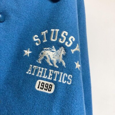 Used STUSSY Stadium Jacket Size L 90s 1998 Made in USA Vintage