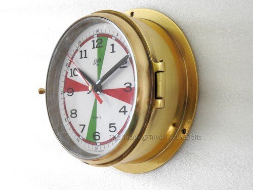 Vintage Schatz Royal Mariner Wall Clock Nautical Brass Slave Ship Germany Clock - Picture 5 of 11