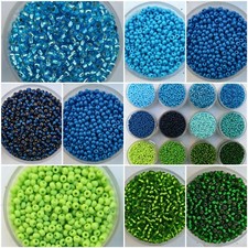 Rocailles 2,6 mm Blau/Grün/Türkis Häkeln, Fädeln, Perlentiere basteln FARBWAHL