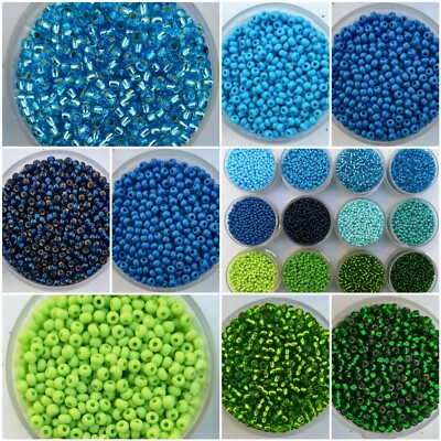 Rocailles 2,6 mm Blau/Grün/Türkis Häkeln, Fädeln, Perlentiere basteln FARBWAHL