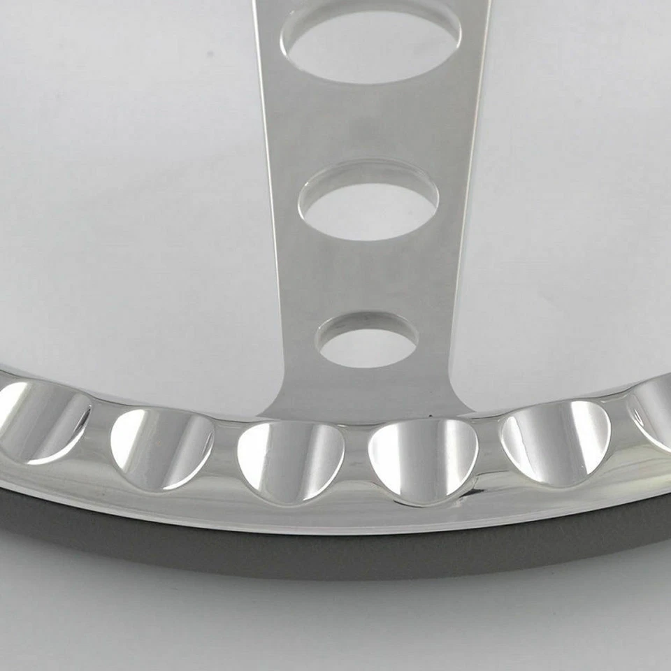 14" Billet Aluminum 9 Hole Steering Wheel Kit w/ Horn Button & Adapter - Image 3 of 4