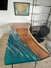 24"x48" Epoxy Resin Dining Table Top Handmade Kitchen Slab Furniutre Home Decors