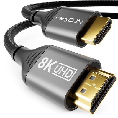 3m 8K HDMI Kabel 2.1 Nylon Kabel ALU Stecker 8K@60Hz UHD-II HDR ARC Dolby DTS