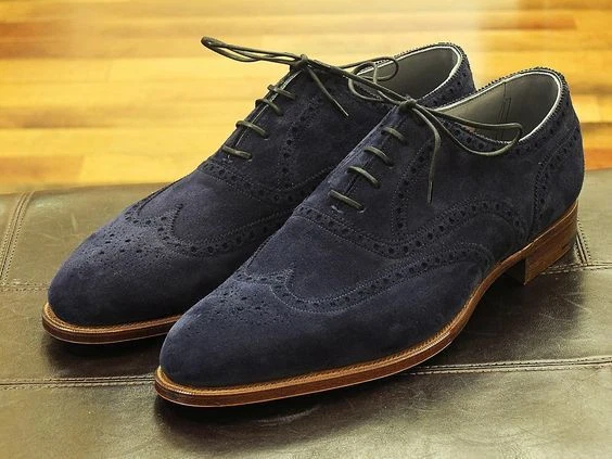 blue dress shoes