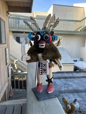 Vintage Colorfu Hopi Honall Kachina Puppe von Willis Kewanwytewa wie abgebildet 16 x 8 x 6 Zoll