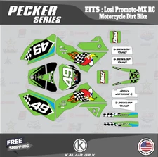 Graphics Kit for Losi PRO MOTO MX (ALL YEARS) Pecker - GREEN