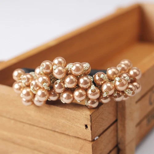 Pearls Beaded Ponytail Holder Girls Scrunchies Elastic Hair Bands Rubber Rope US - Picture 8 of 27