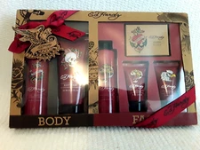 Ed Hardy Gift Set Men's 6 pc Face Body Hair Wash Scrub Lotion Soap No Cologne