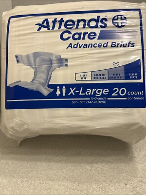 Attends Care Unisex Briefs XL 20 Count Heavy Absorption Incontinence Extra Large