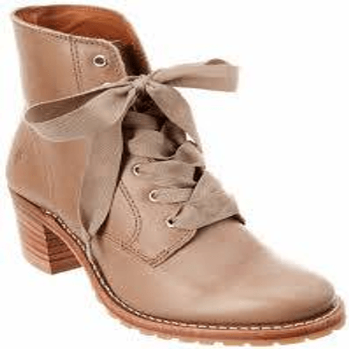 Frye X Gal Meets Glam Sabrina Glam Boot Taupe Lace up Heeled Boot Size 9 - Picture 1 of 7