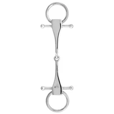925 Sterling Silver Full Cheek Snaffle Bit Pendant 2 7/16 Inch (61mm) Tall
