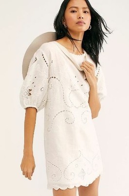 Spell & The Gypsy Collective Lala Linen Shift Dress Medium White Tunic New