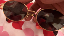 Celine CL40235U Gold Metal Round Designer Women's Sunglasses Dark Tinted Lens