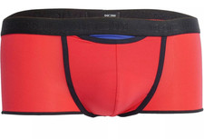 Image of Hom Mens Undewear,Plume Up HO1 Boxer Trunk, Red Size M