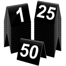 Restaurant Table Numbers 1-50, Acrylic Double Side Numbered Table Tents Weddi...