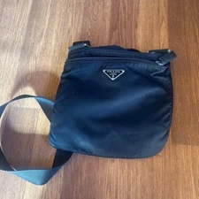 PRADA Nylon Shoulder Bag Black Adjustable Strap No Damage Authentic