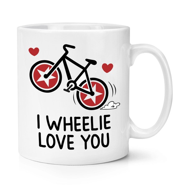 I Wheelie Liebe Dich Fahrrad 284Ml Becher Tasse Weiß Ehefrau Freundin Lustig-image