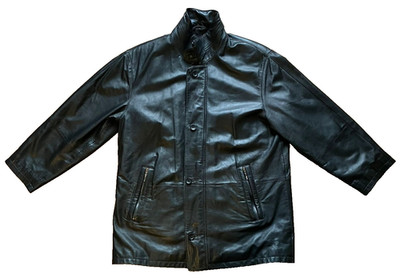 Bugatti leather jacket men's lamb nappa black size 56 XXL short coat good condition