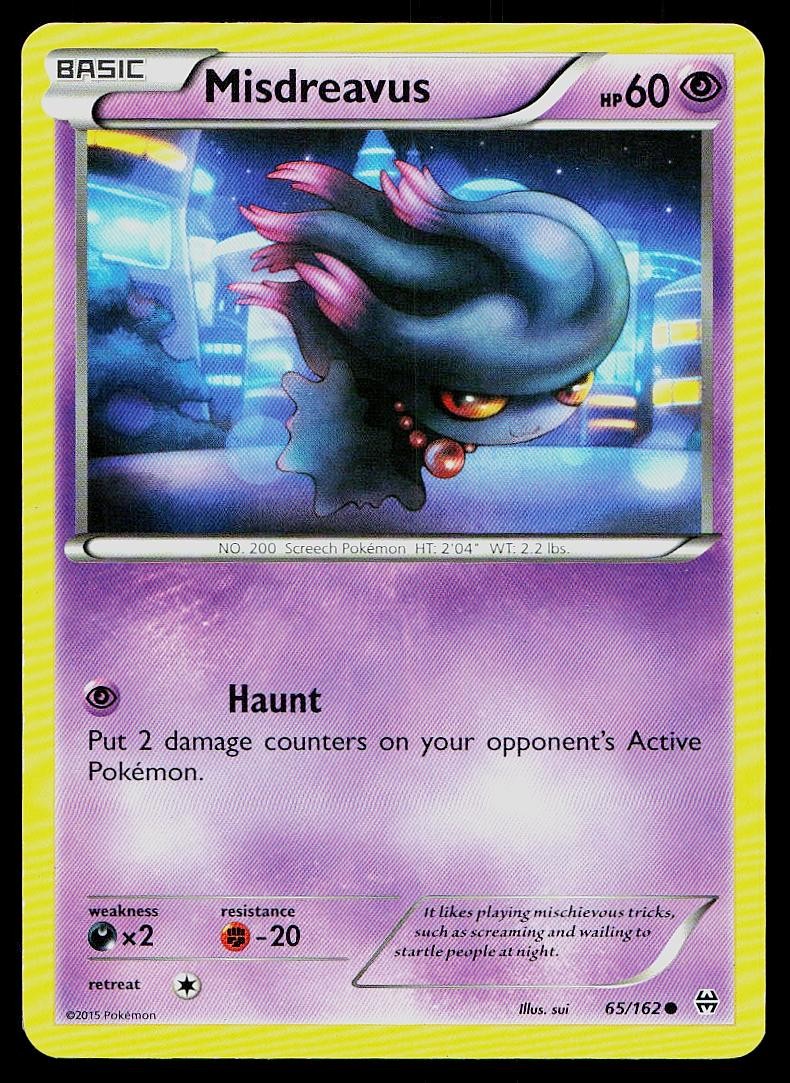 Pokemon Card BREAKthrough Misdreavus 65/162 Common