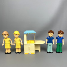 VTG Little Tikes Dollhouse Family Father Dad Mother Mom Kitchen Island Lot of 5