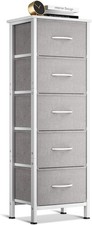 Tall Chest of Fabric Drawers Bedroom,&nbsp;40 x 30 x 120 cm, Light Gray40 x 30 x 120
