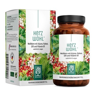 Herz Komplex Kapsel Weißdorn Arjuna Coenzym Q10 laborgeprüft Herzwohl NATURTREU 
