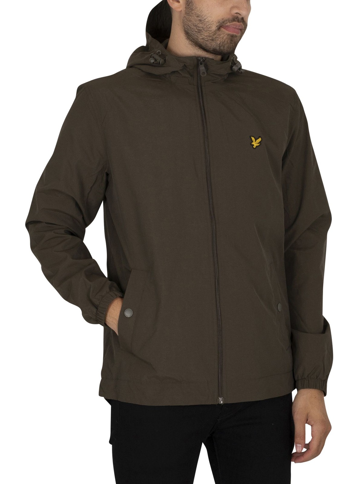Lyle & Scott Zip Through Hooded Jacket, Olive - M
