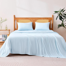 Cooling Sheets, 4 Piece 100 Recycled Polyester Bed Sheet Set for Hot Sleepers,