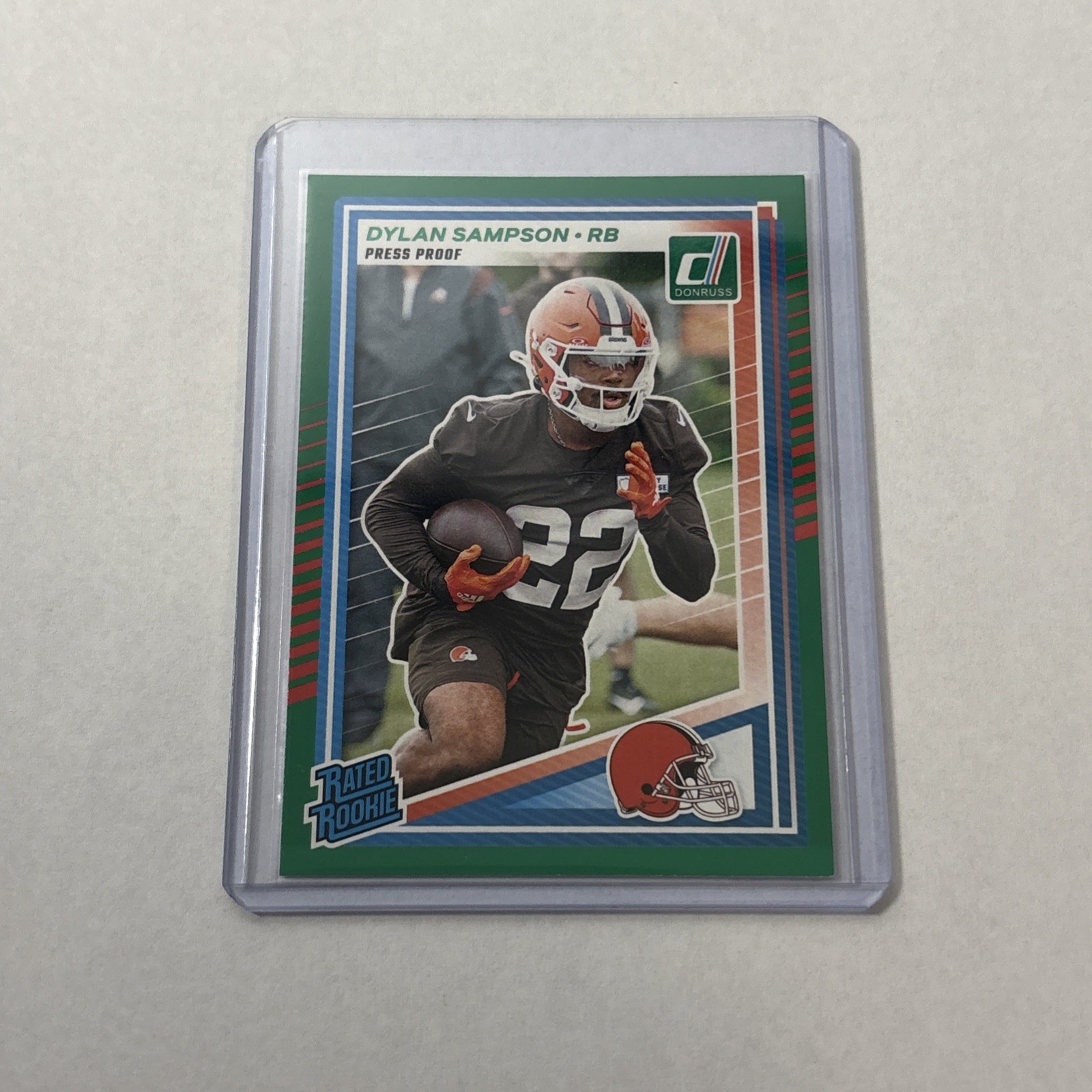 2025 Panini Donruss Dylan Sampson Green Press Proof Rated Rookie