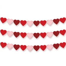 KatchOn, Felt Heart Garland - 8.2 Feet, No DIY | Pink for Engagement Party De...