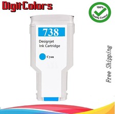 For HP 738 compatible Cyan Ink cartridge 676M6A 300ml DesignJet T850 T950