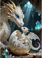 White Dragon Diamond Painting Kits for Adults,5D Diamond Art Kits for Beginne...