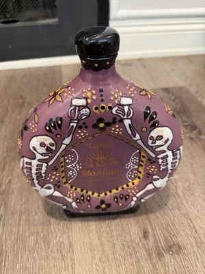 Decorative Mandal Extra Anejo Tequila Empty Bottle. Collectible Hand Painted