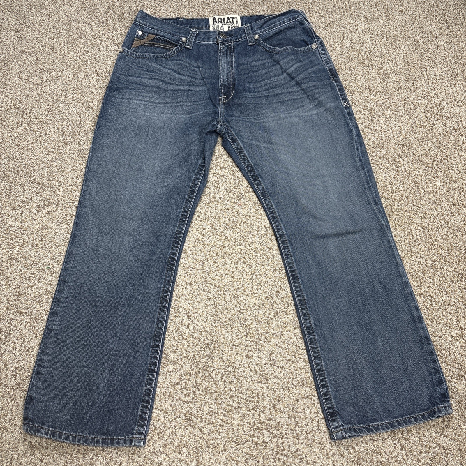 Ariat M4 Low Rise Boot Cut Jeans Mens 36x30 Blue Denim Western Fits 36 X 29