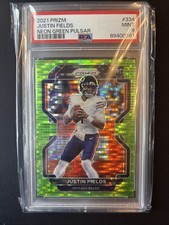 2021 Panini Prizm - Rookie Justin Fields #334 Neon Green Pulsar Prizm (RC)