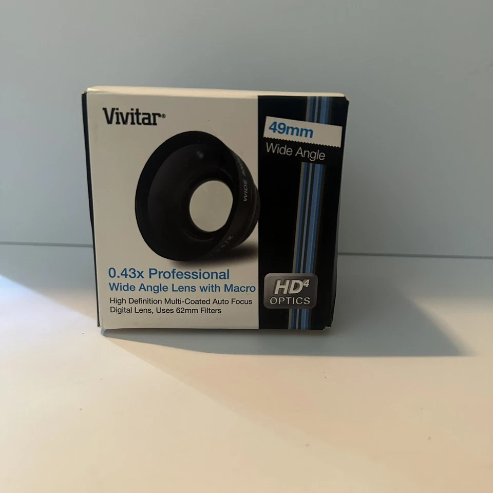 Vivitar HD 49mm 0.43x Pro Wide Angle Lens W/Macro Converter Attachment Lens NEW - Image 2 of 4