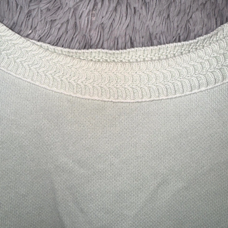 J Jill Light Green Textured Knit Crewneck Sweatshirt Pullover XL - Image 2 of 4