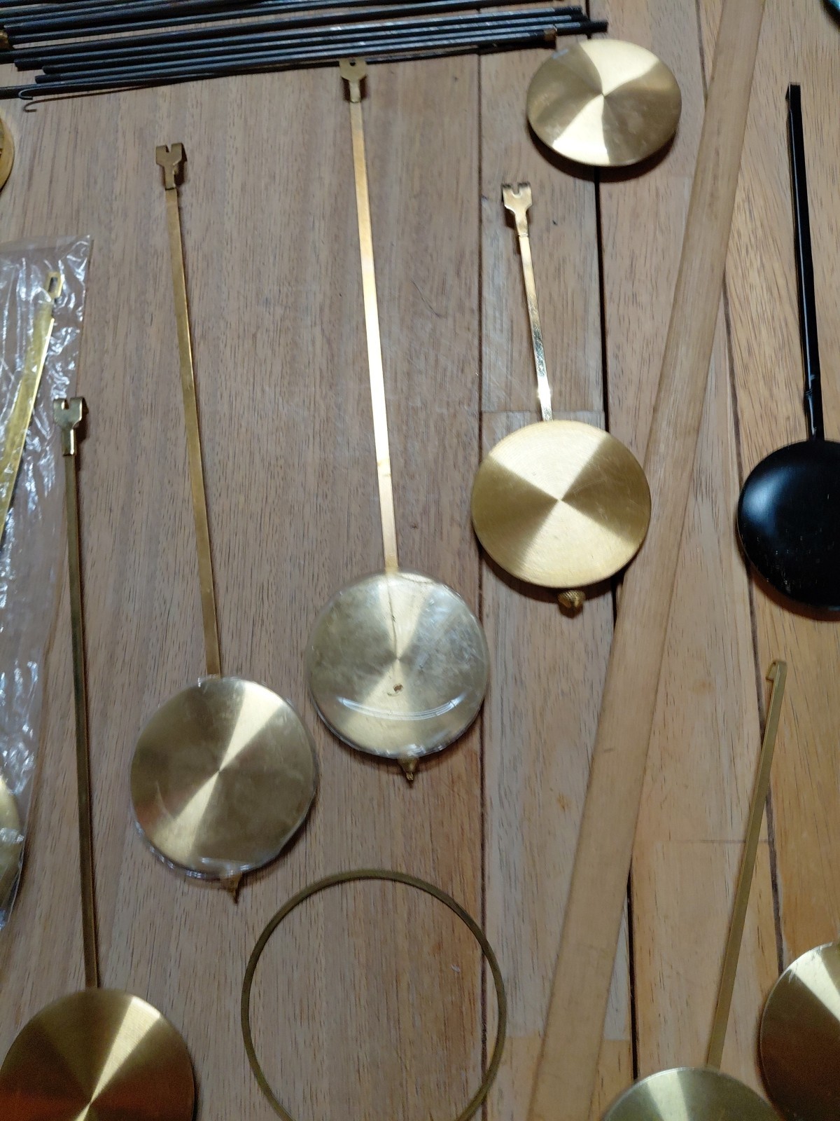 Vintage Clock Parts Pendulums  And Chain Lot Of 20 Plus