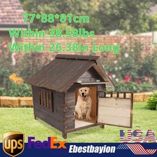 Brown Modern Dog House Dog House With Window And Door Pet House For 38.58lbs Dog