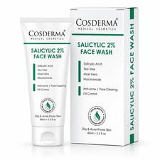 Salicylic Acid 2 Face Wash with Tea Tree  Aloe Vera for Acne/Oily Skin 80ml
