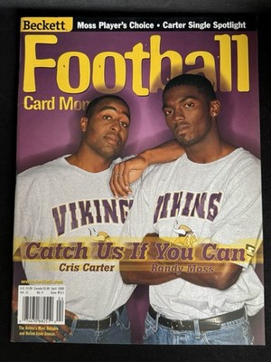 Beckett Football Card Monthly April 2000 Randy Moss and Cris Carter cover