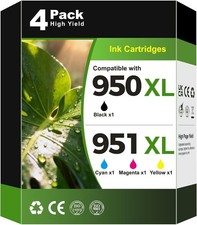 4pack 950XL 951XL High Yield Ink Compatible for HP 951, Works with OfficeJet Pro